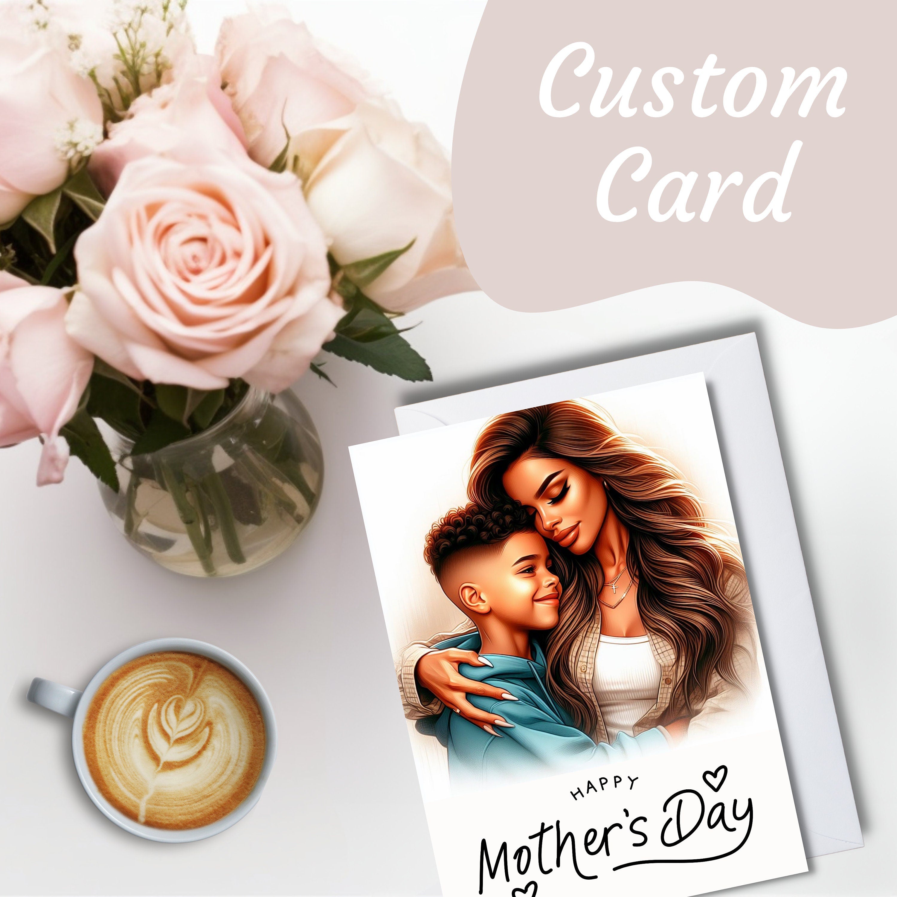 Mother & son card, Personalized mothers day card, Mother’s Day, beautiful card, Custom Mother’s Day card for mothers day gift for mum