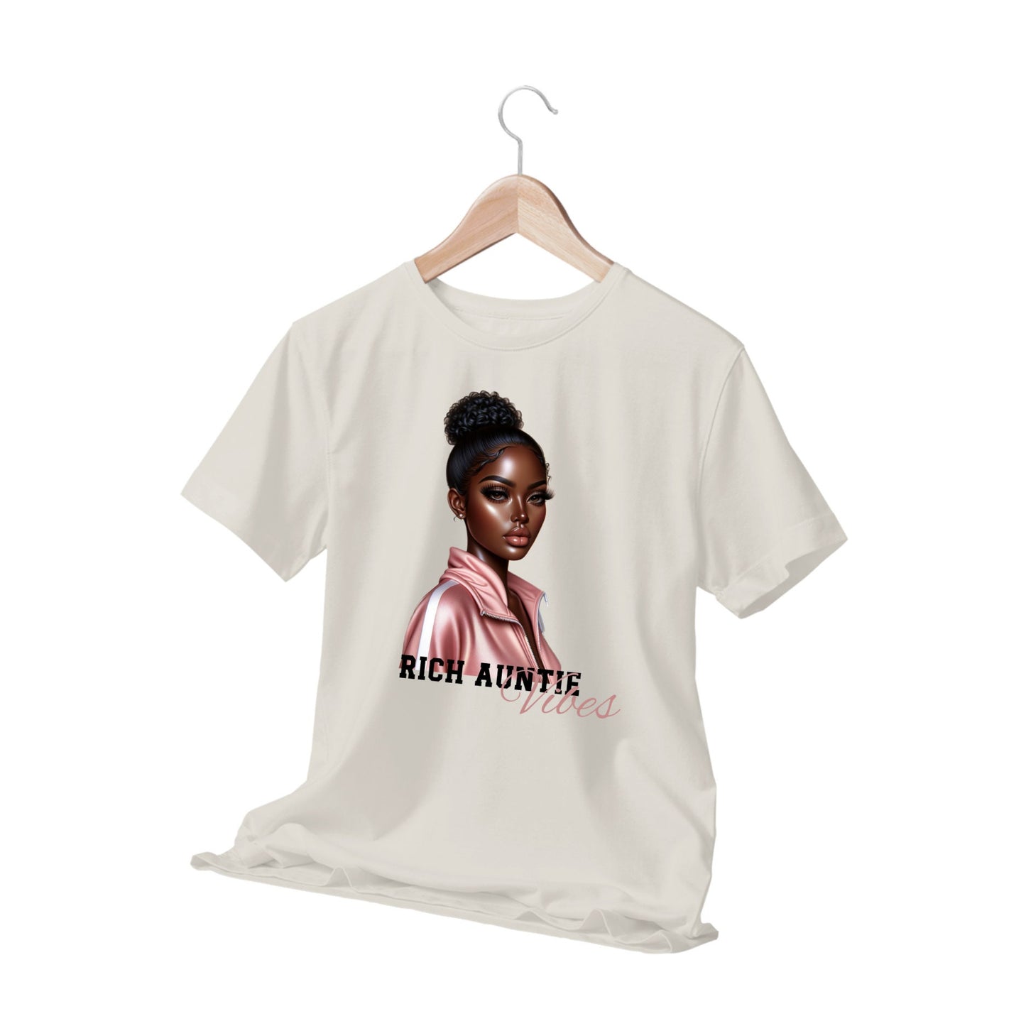 Rich Auntie T-shirt | Graphic Tee | T-shirt| Melanin t-shirt| Black girl shirt | Quote t-shirt | Pretty shirt | Beige shirt | Urban t shirt|