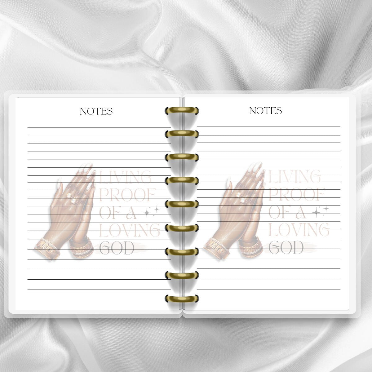 PRAYER HANDS NOTEBOOK , Happy Planner, Christian Notebook, Faith Notebook, prayer journal, gifts for her, Disc Bound Notebook