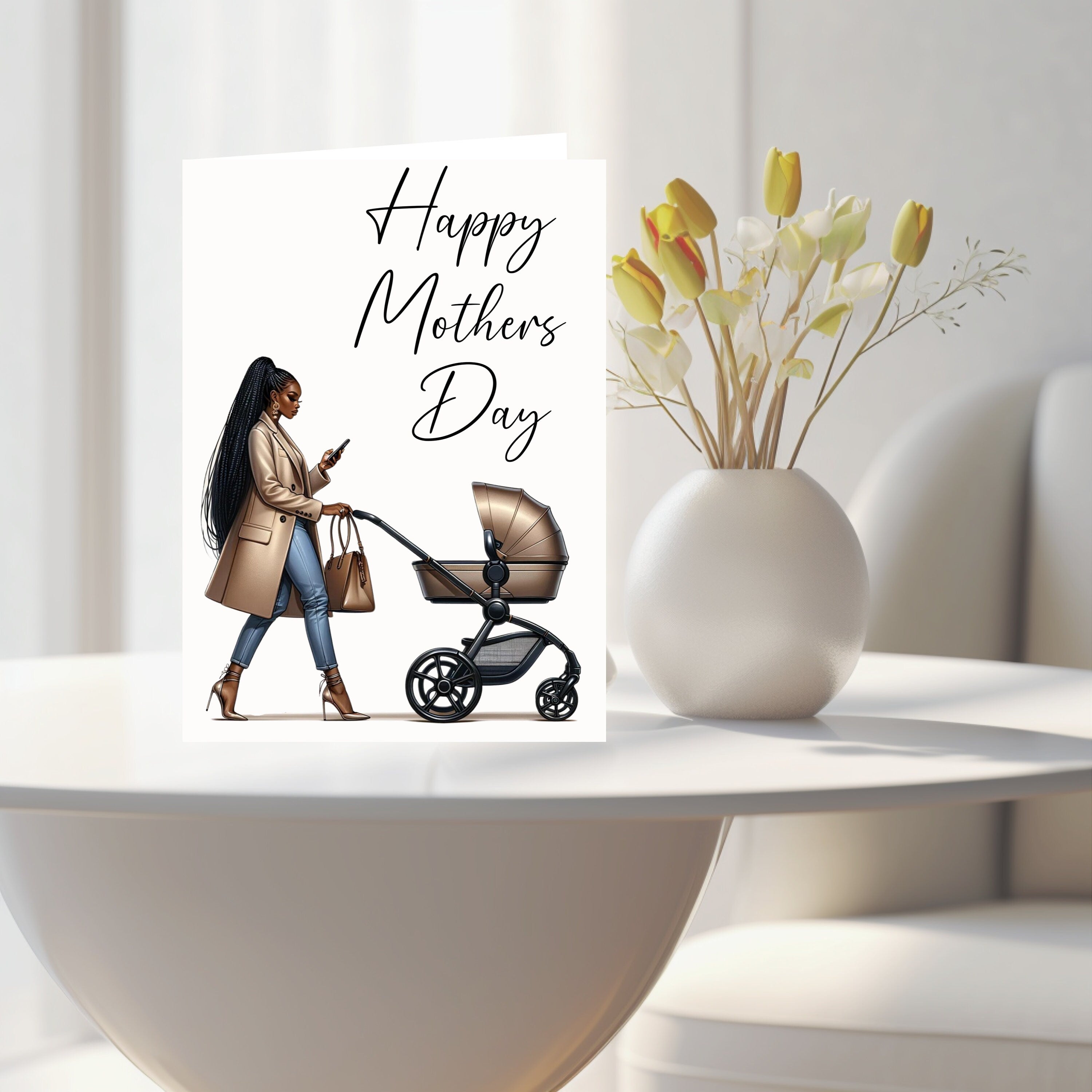 Custom Mother’s Day card for mothers day gift for mum. Elegant Mother’s Day card, Mother’s Day, beautiful card, chic card, first mothers day