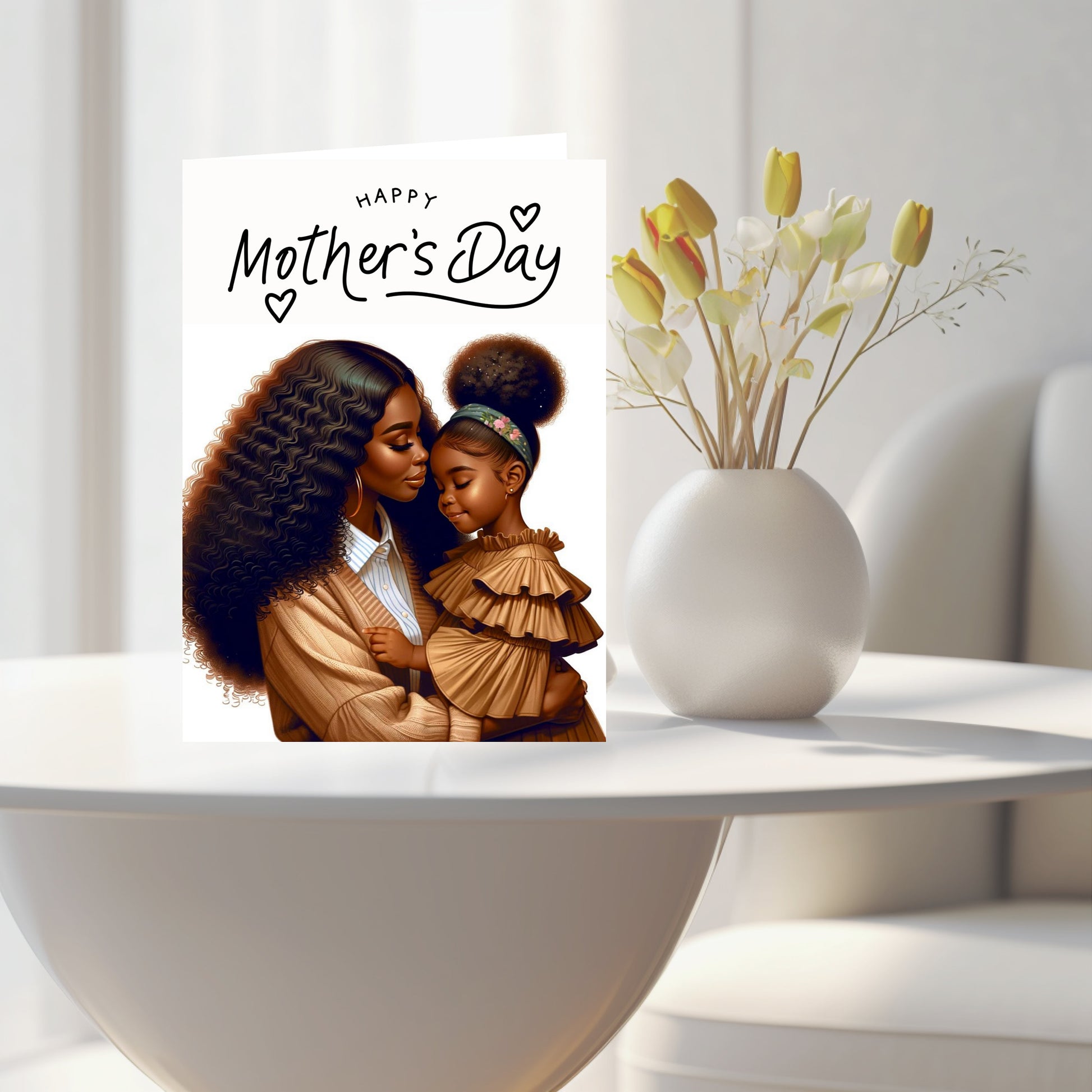 Black Mother’s Day card, Personalized mothers day card, Mother’s Day, beautiful card, Custom Mother’s Day card for mothers day gift for mum