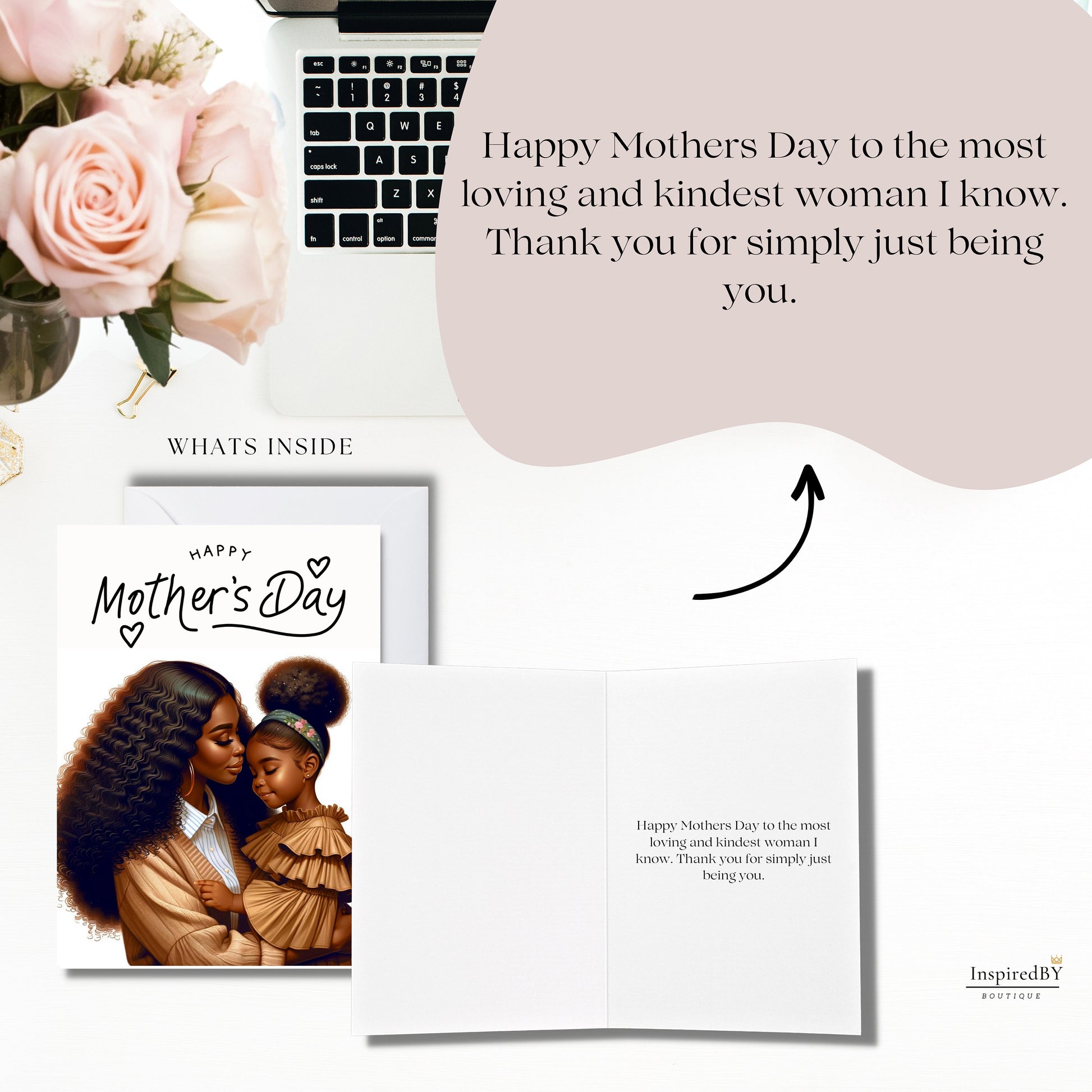 Black Mother’s Day card, Personalized mothers day card, Mother’s Day, beautiful card, Custom Mother’s Day card for mothers day gift for mum