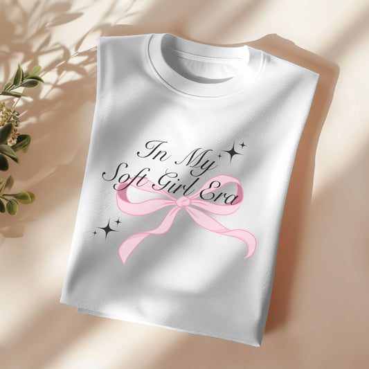 COQUETTE BOW in my soft girl era T-shirt | Graphic Tee | Pretty t-shirt | Pink t-shirt, Classy t- shirt | girly gift | Glamorous t-shirt