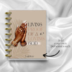 PRAYER HANDS NOTEBOOK , Happy Planner, Christian Notebook, Faith Notebook, prayer journal, gifts for her, Disc Bound Notebook