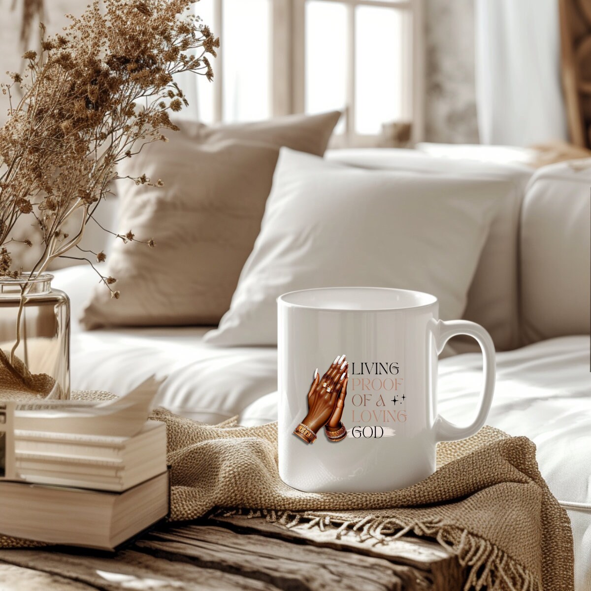 PRAYER HANDS 11 oz Mug | Ceramic Mug | Unique Mug | Gift | Melanin | Black woman | Friendship Gift | Thank You Gift | CHRISTIAN gift | Faith