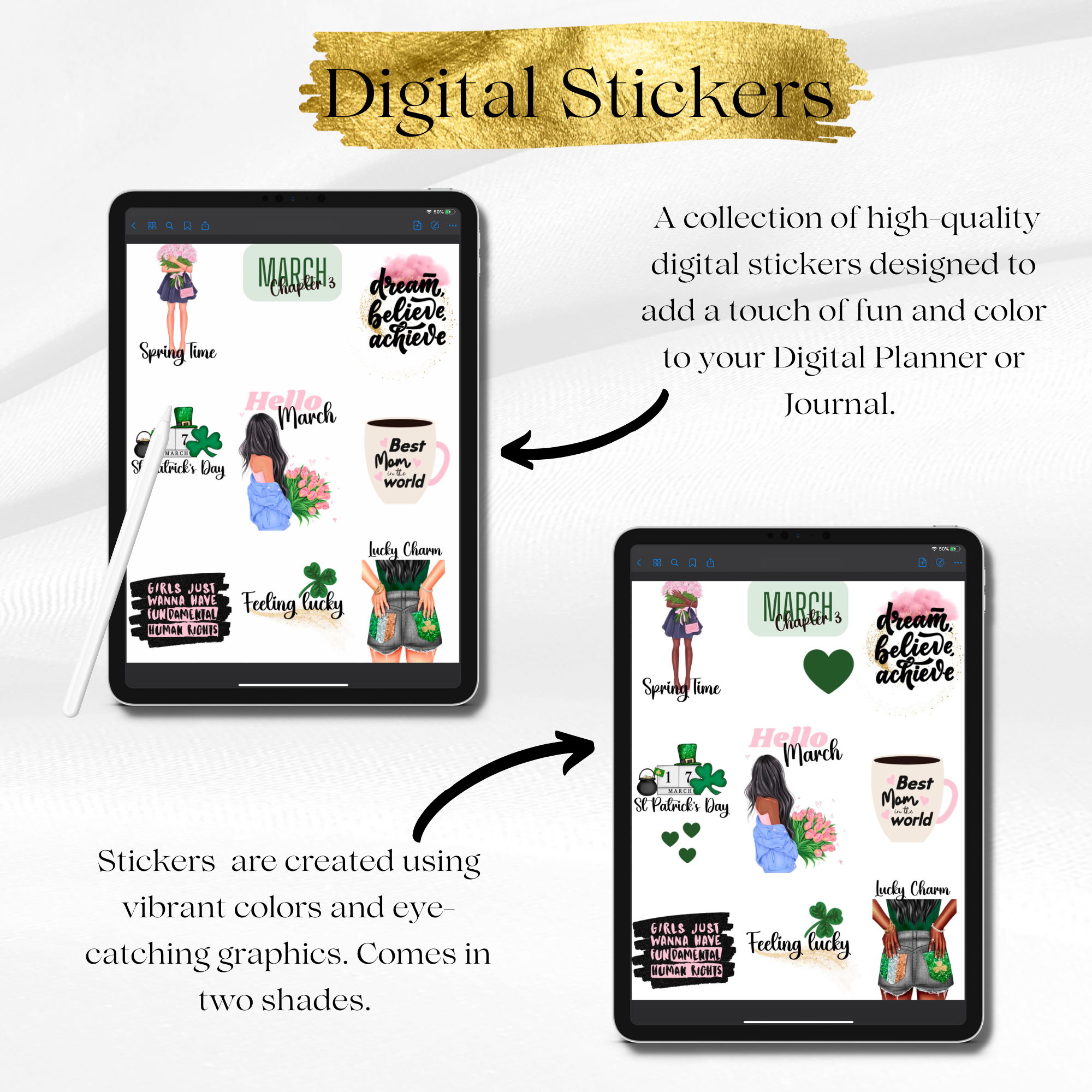 March Digital Stickers