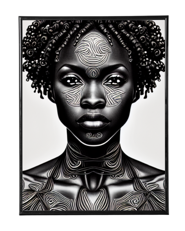 Black & White Tribal Woman