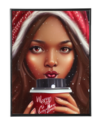 Sipping Coffee Xmas Poster