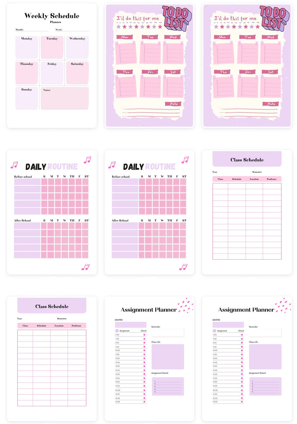 Girly Custom Planner