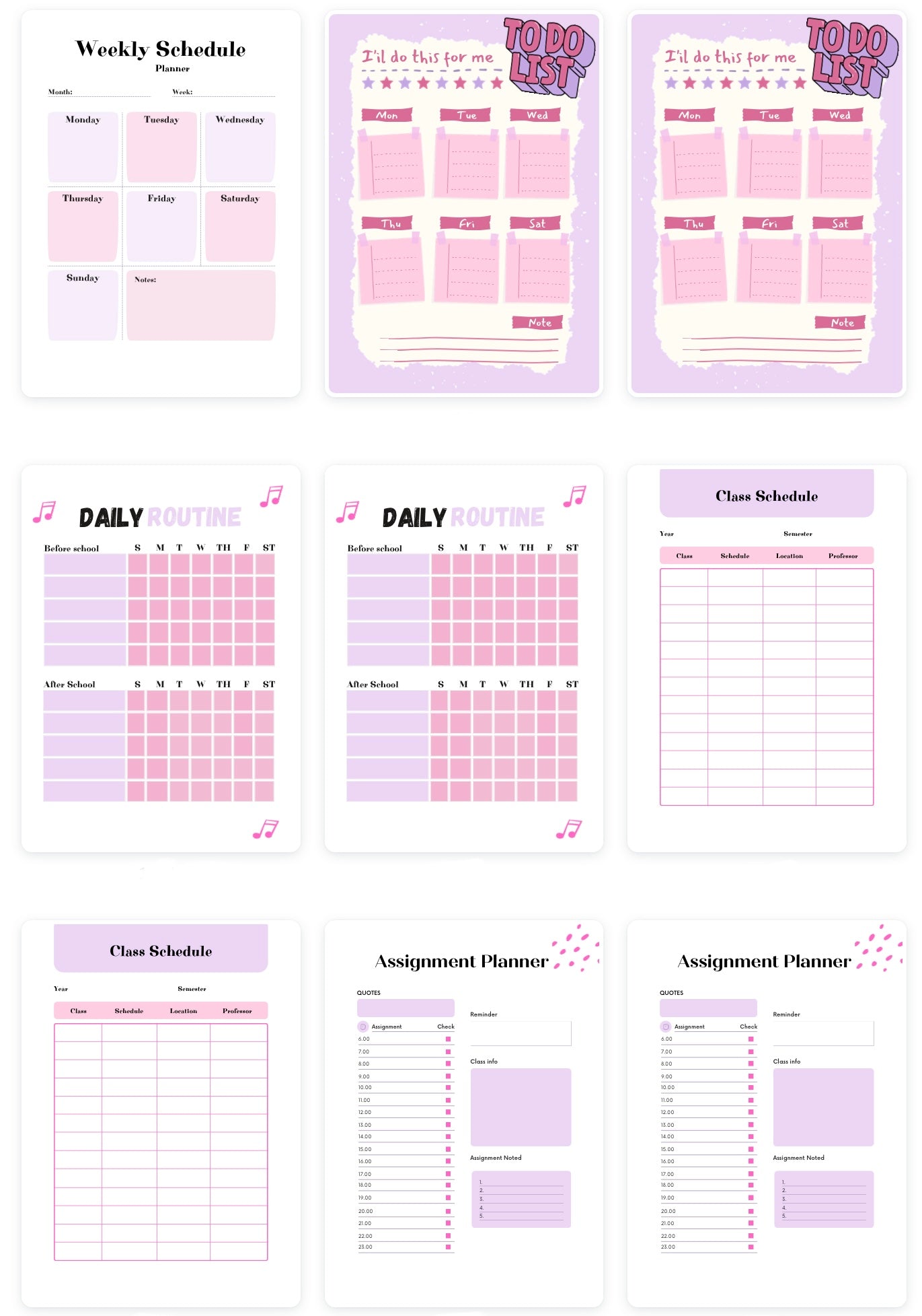 Girly Custom Planner